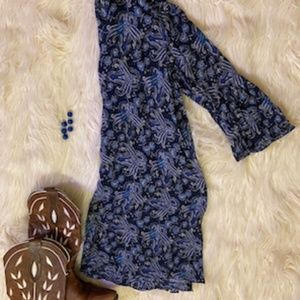 Blue Paisley Dress with Bell Sleeves- H&M